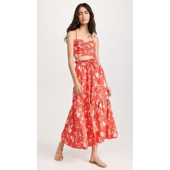 NWT A.L.C. Arit Floral Cotton Sweetheart Crop Top in Calla Multi, Size 6 - Picture 4 of 16